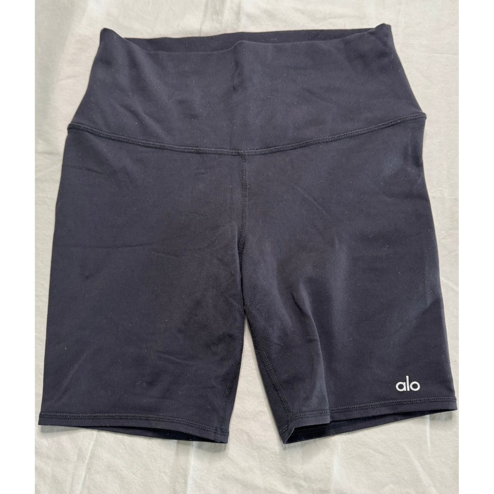 Alo Yoga Biker Shorts Black Activewear Size M 7" inseam